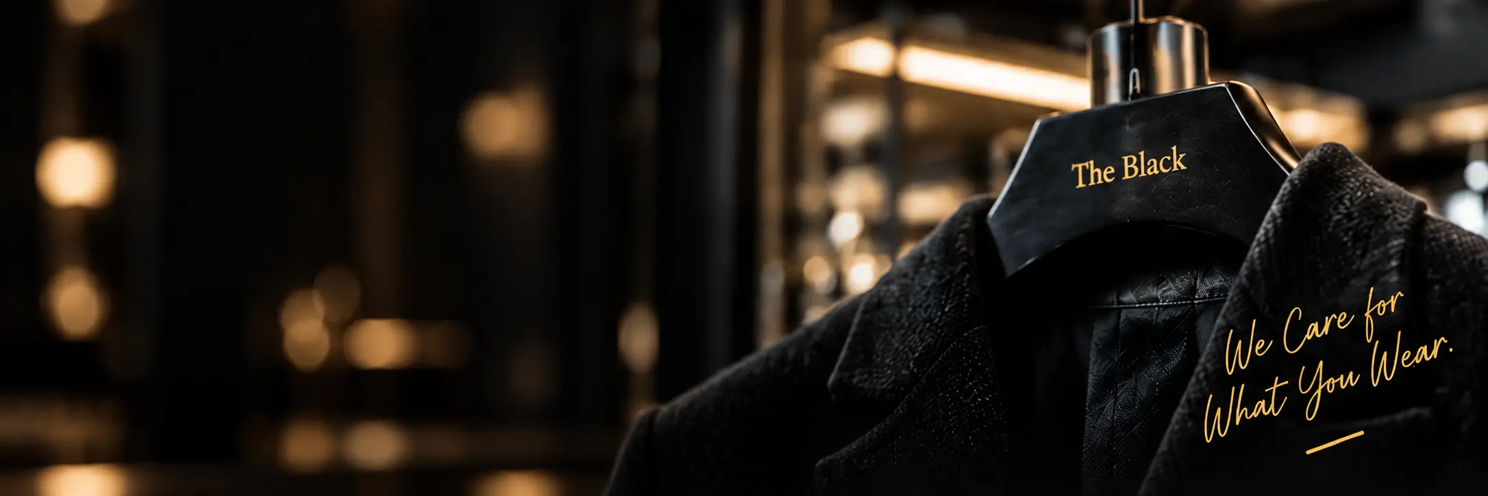 The Black garment on hanger